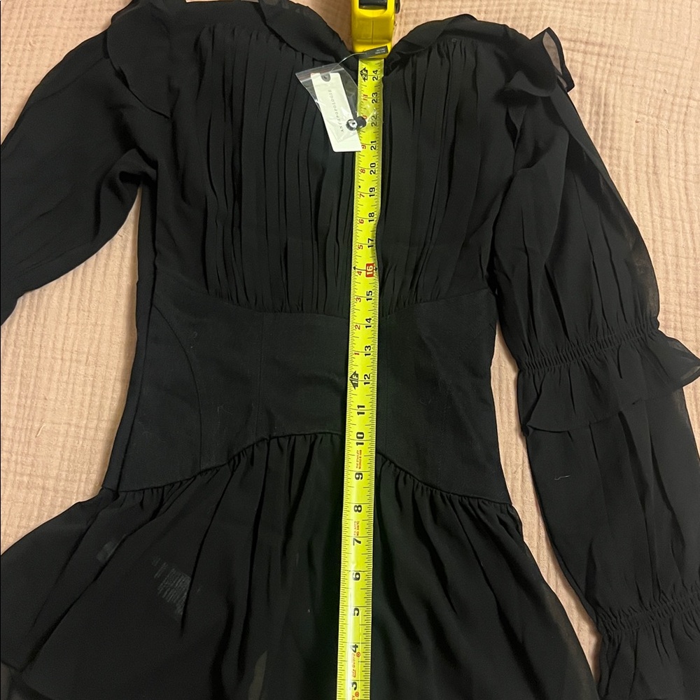Anthropologie Long-Sleeve Sheer Corset Blouse black size xxs - Picture 7 of 7